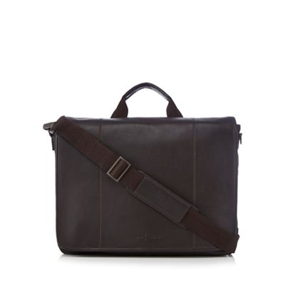 Designer brown leather laptop bag